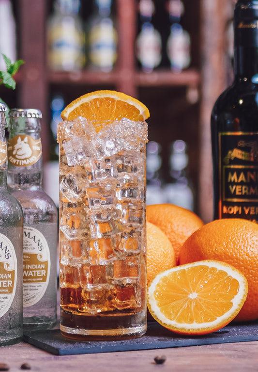 All About the (Botanical) Base cocktail featuring Fentimans Premium Indian Tonic Water and Mancino Kopi coffee vermouth