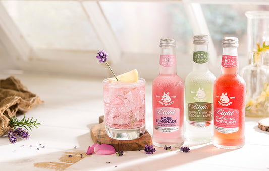 Fentimans light range with light rose lemonade serve