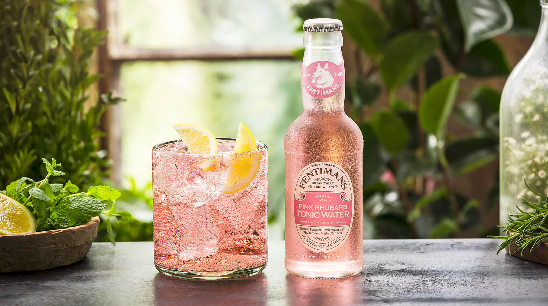 Pink Rhubarb Tonic Water